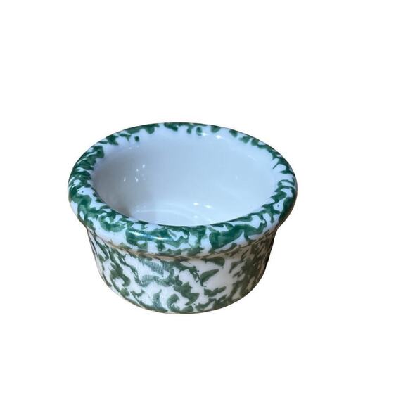 Henn Workshops Green Spongeware Sauce Condiment Cup Dish. serve-ware - Picture 2 of 6